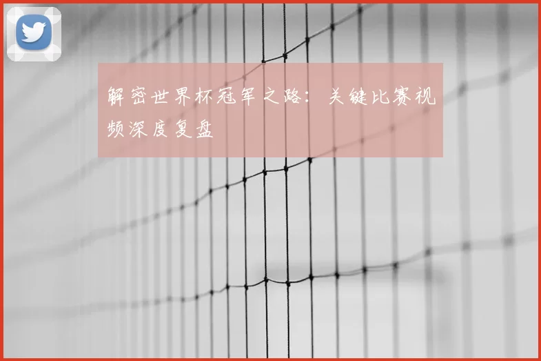 解密世界杯冠军之路:关键比赛视频深度复盘